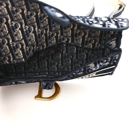 Christian Dior Oblique Slim Saddle Pouch Blue 5 of 9
