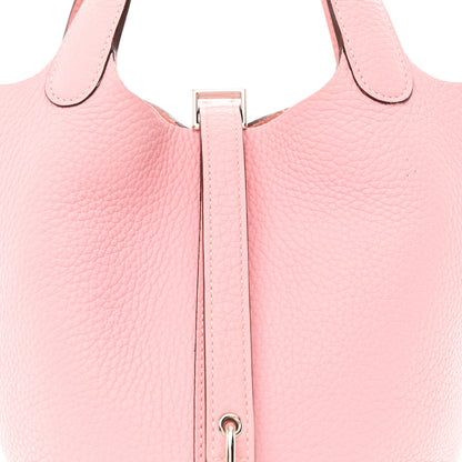 Hermes Taurillon Clemence Picotin Lock 18 PM Rose Sakura 8 of 11