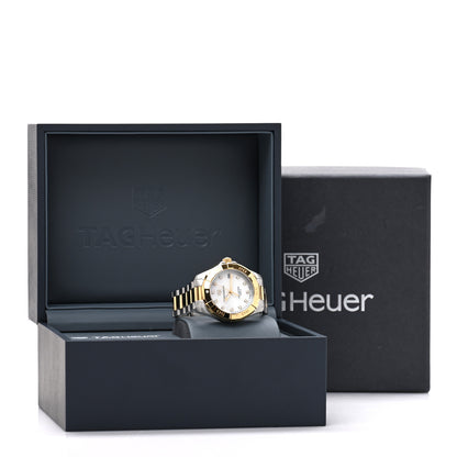 Tag Heuer Stainless Steel 18K Yellow Gold Mother of Pearl 32mm Aquaracer Quartz Watch WBD1322 5 of 5