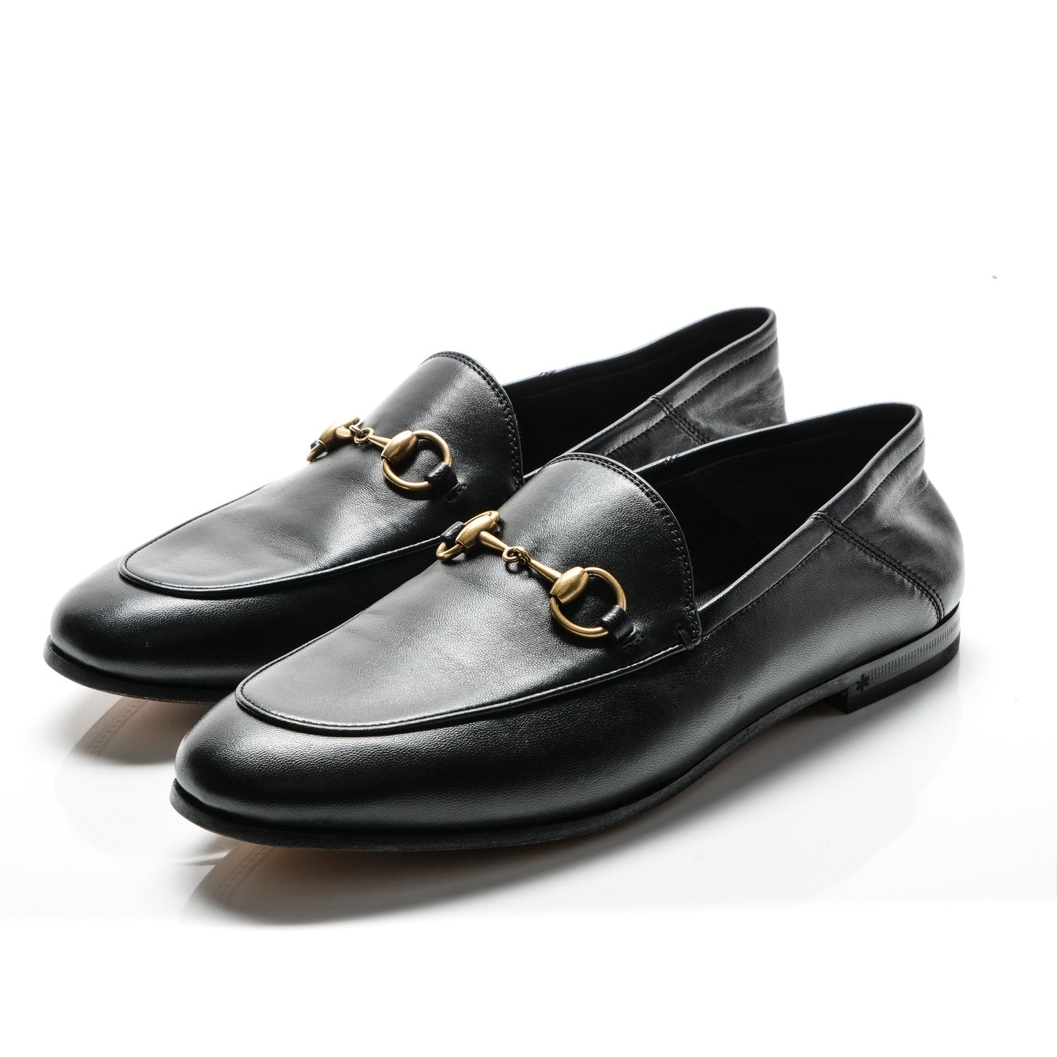 Gucci Lambskin Womens Brixton Horsebit Loafers 36 Black 3 of 10