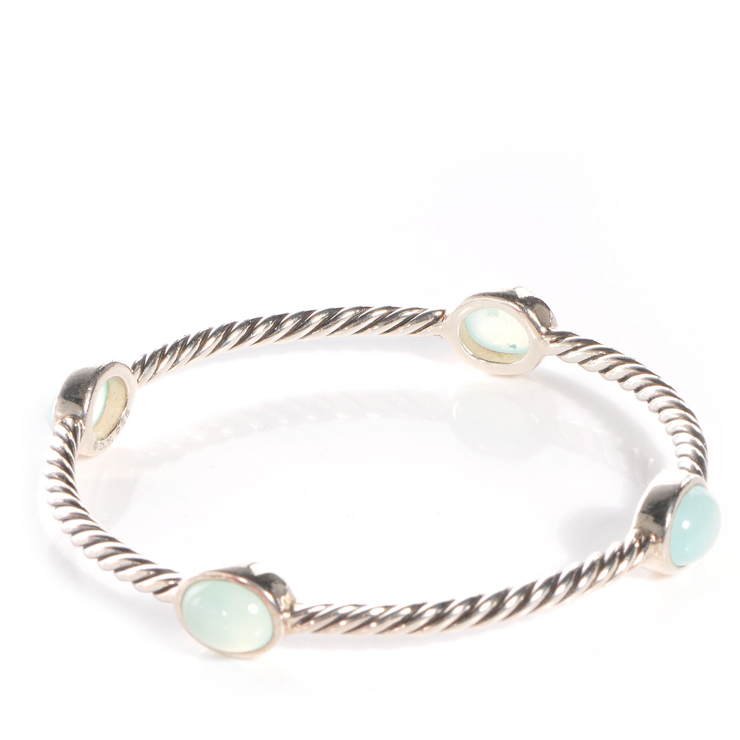 David Yurman Sterling Silver Moonstone Color Classics Four Station 3mm Bangle 1 of 3