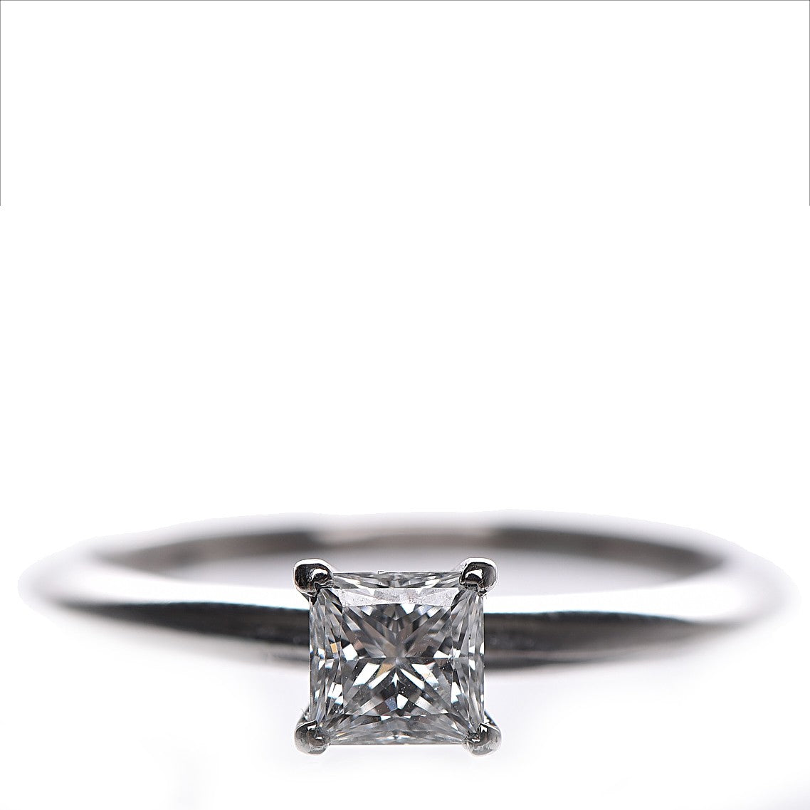 Platinum .56 ct Princess Cut Diamond Engagement Ring 8