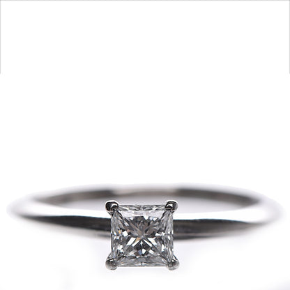 Tiffany Platinum .56 ct Princess Cut Diamond Engagement Ring 8 1 of 9