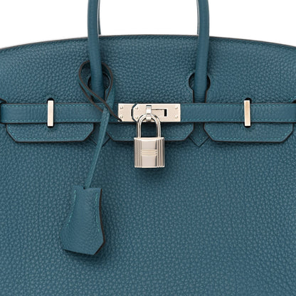 Hermes Togo Verso Birkin 25 Vert Bosphore Bleu Ocean 8 of 10
