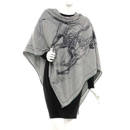 Hermes Cashmere Silk Pirouette au Galop Shawl 140 Gris Chine Prune Vert 2 of 5