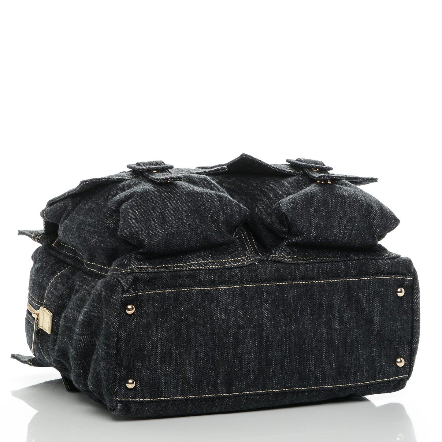 Denim CC Double Pocket Shoulder Bag Blue