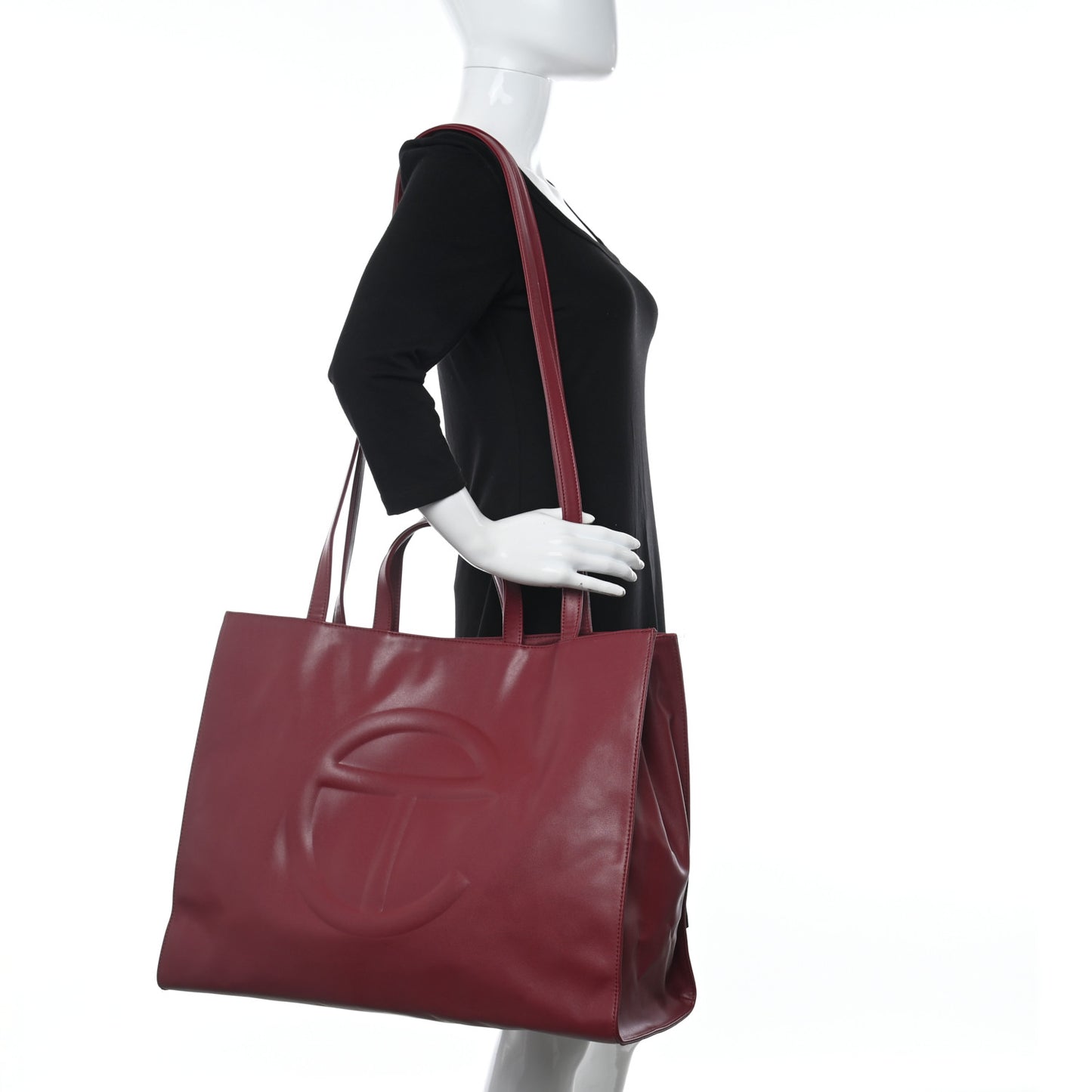 Vegan Leather Large Shopping Bag Oxblood
