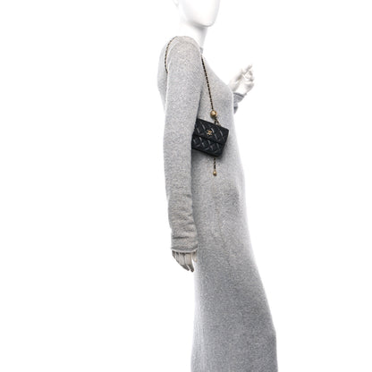 Chanel Lambskin Quilted Pearl Crush Clutch With Chain Black 2 of 12