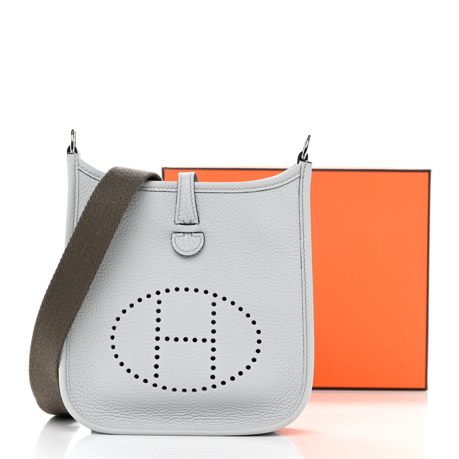 Hermes Taurillon Clemence Amazone Evelyne TPM Bleu Pale Etain 11 of 11