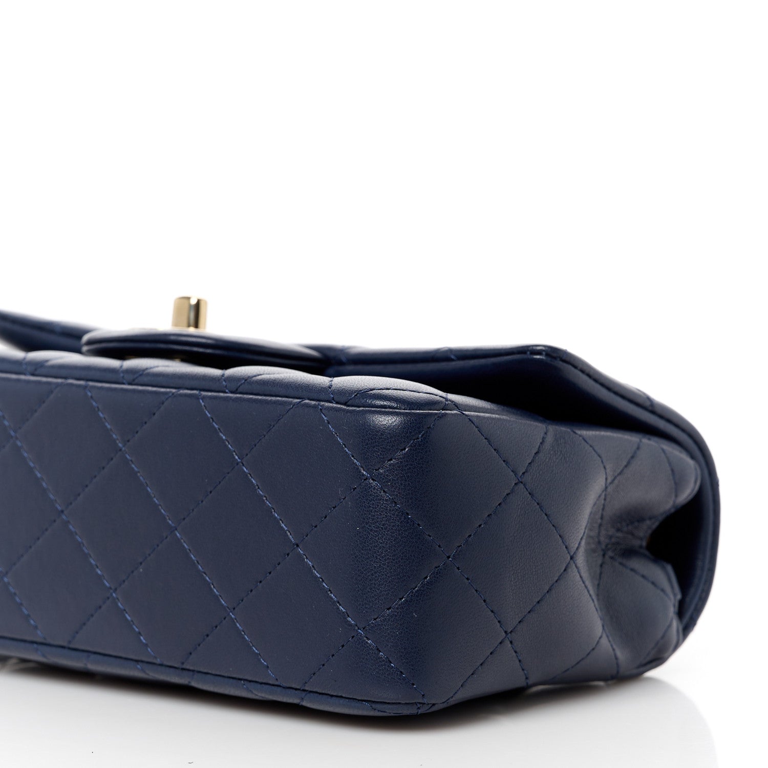 Chanel Lambskin Quilted Mini Rectangular Flap Dark Navy Blue 11 of 11