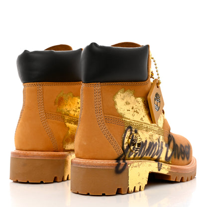 Jimmy Choo X TIMBERLAND Nubuck Graffiti Womens Ankle Boots 36 Wheat Gold 4 of 10