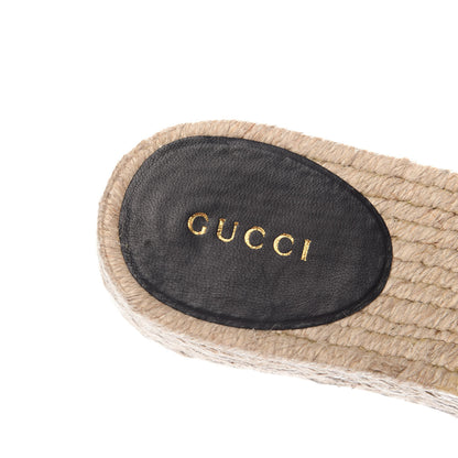 Gucci Nappa Matelasse GG Marmont Platform Espadrille Slide Sandals 36 Black 6 of 9