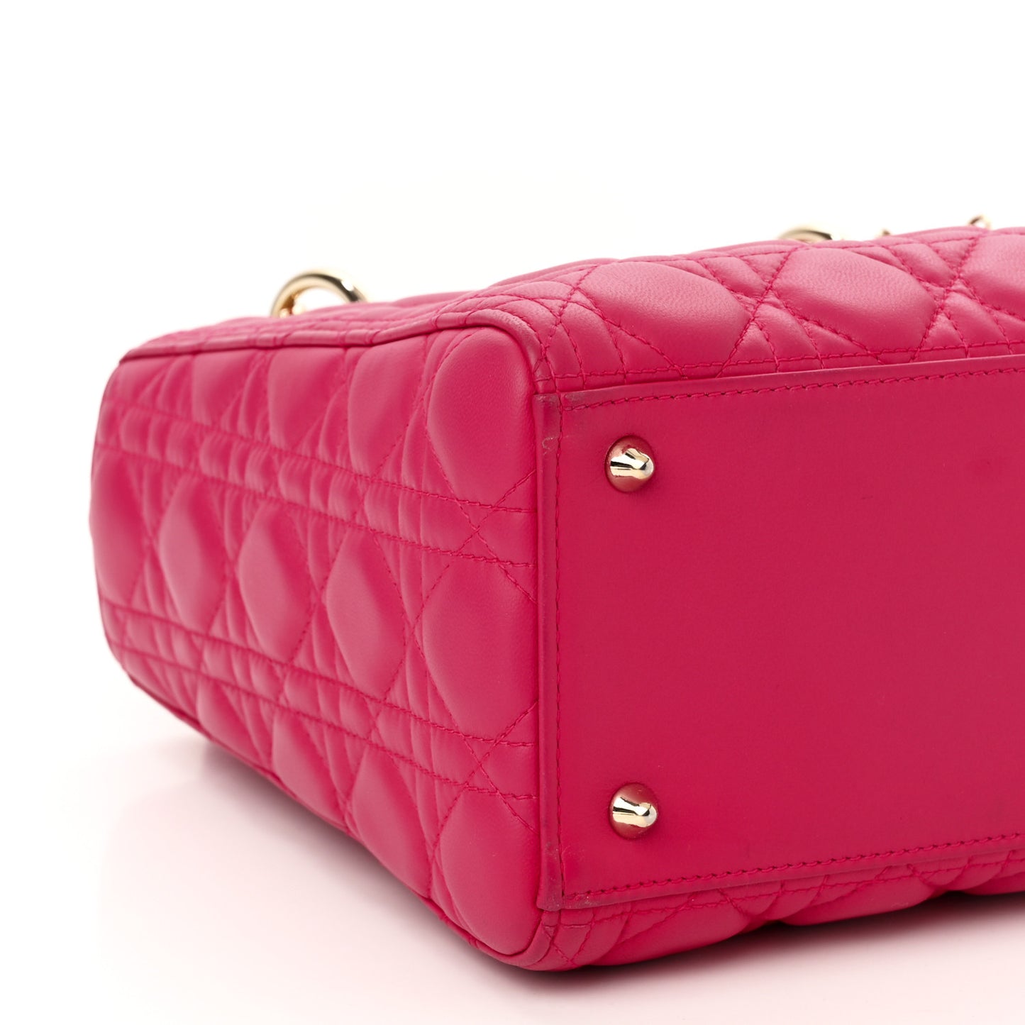 Lambskin Cannage Medium Lady Dior Fuchsia