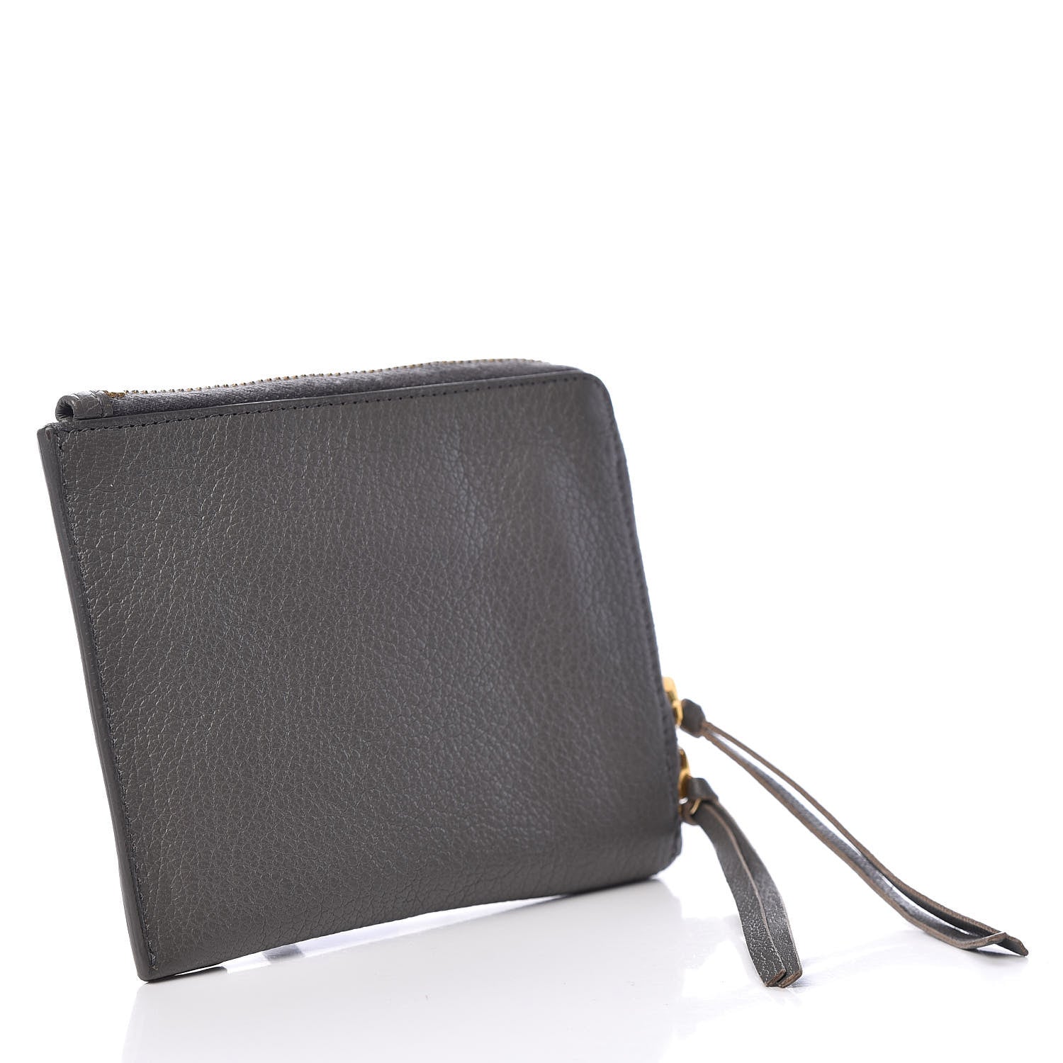 Balenciaga Chevre Agneau Arena Gold Metallic Edge Hardware Mini Pouch Gris Acier 3 of 7