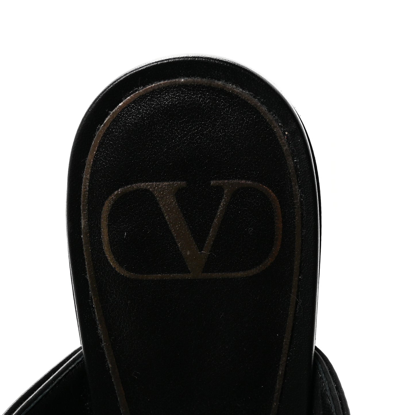 Calfskin Monochrome Roman Stud Ankle Strap Flat Mules 35 Black