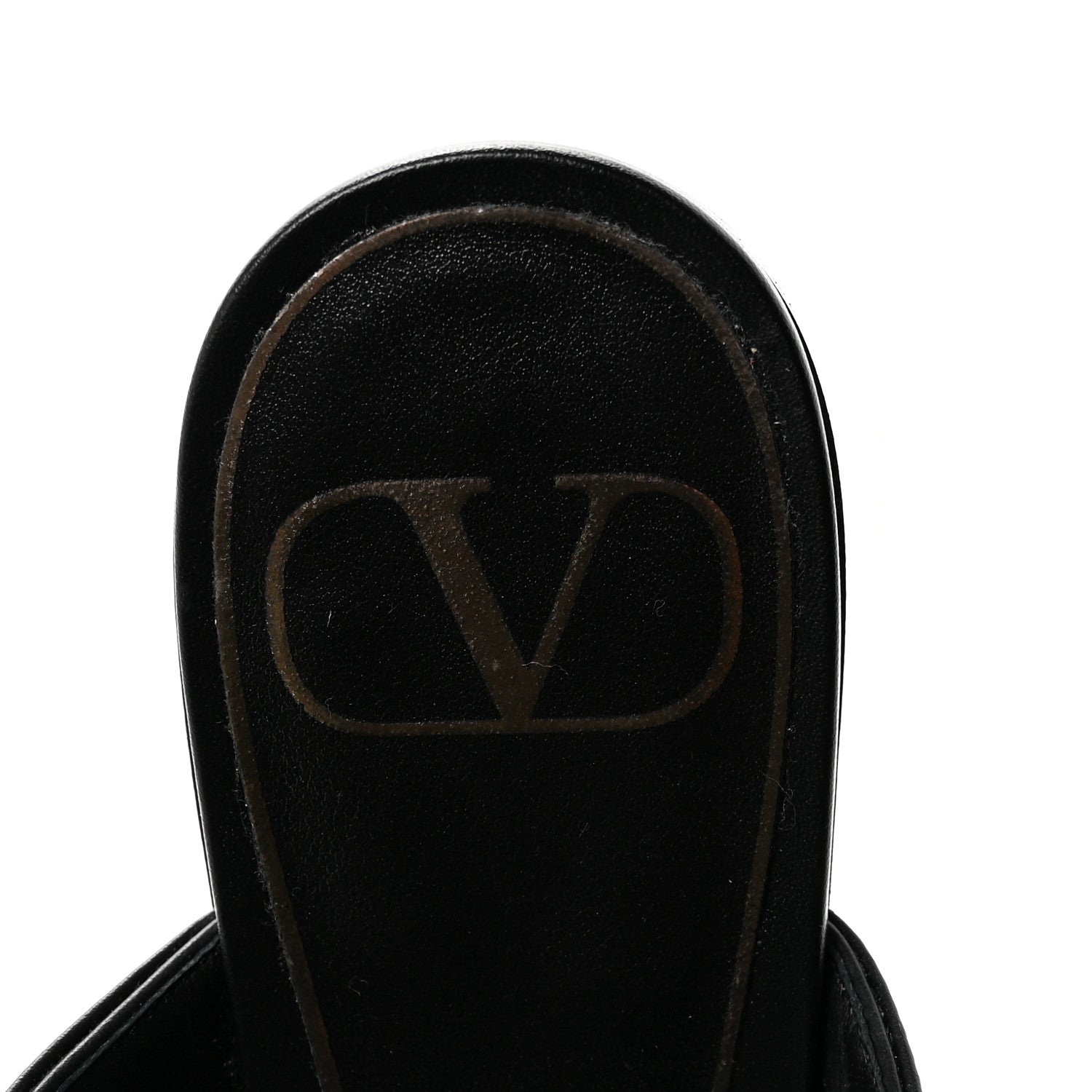 Valentino Garavani Calfskin Monochrome Roman Stud Ankle Strap Flat Mules 35 Black 8 of 9