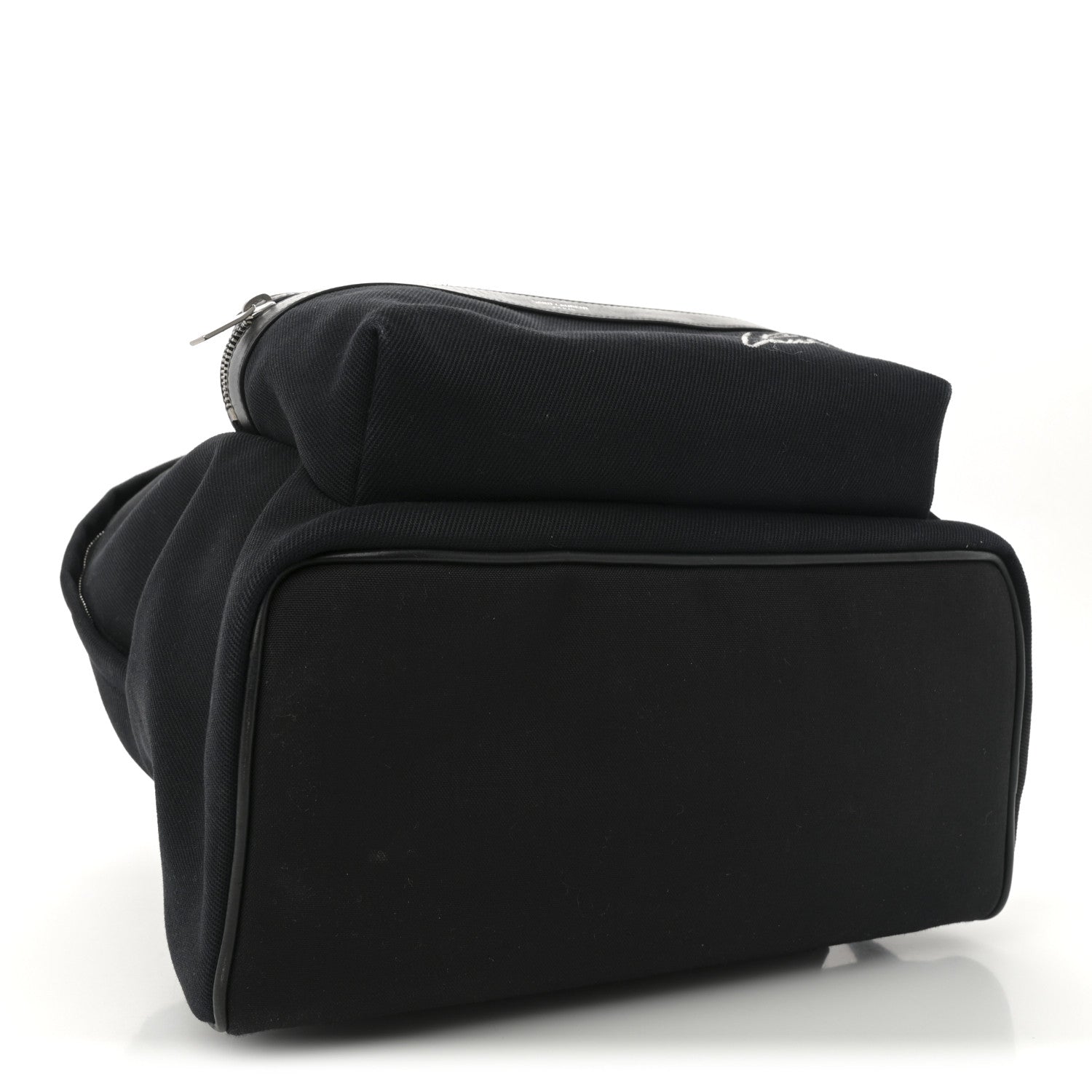 Saint Laurent Canvas Signature Embroidered City Backpack Black 4 of 12