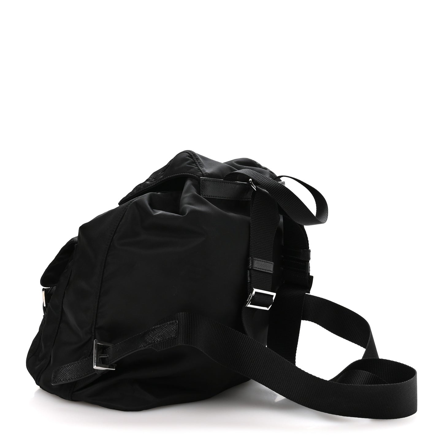 Re-Nylon Saffiano Medium Backpack Black
