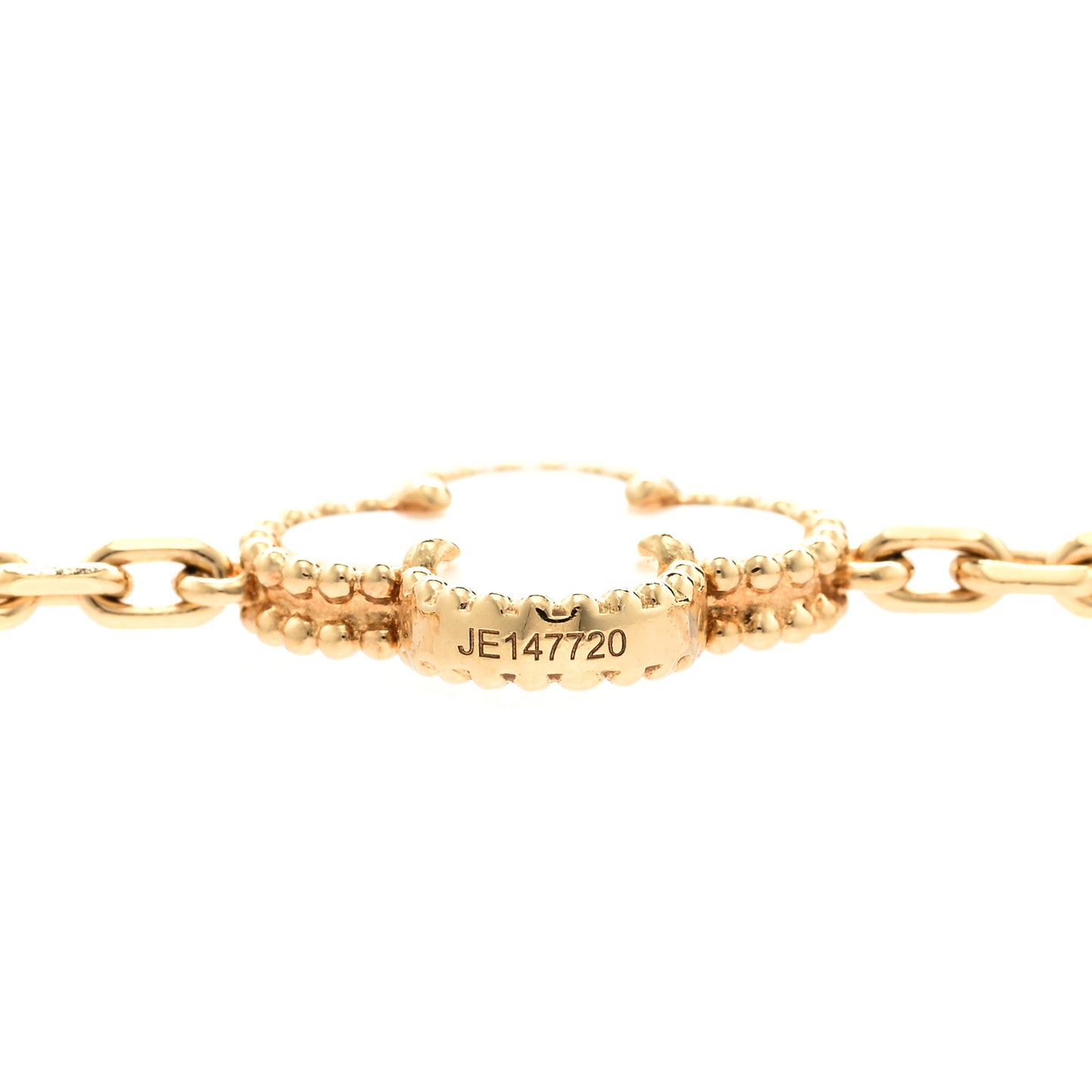 18K Yellow Gold Mother of Pearl 20 Motifs Vintage Alhambra Necklace
