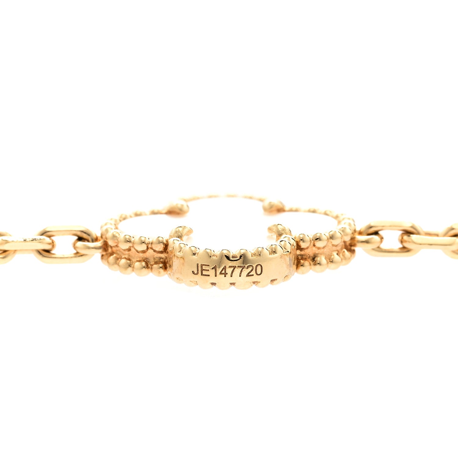 Van Cleef & Arpels 18K Yellow Gold Mother of Pearl 20 Motifs Vintage Alhambra Necklace 6 of 7
