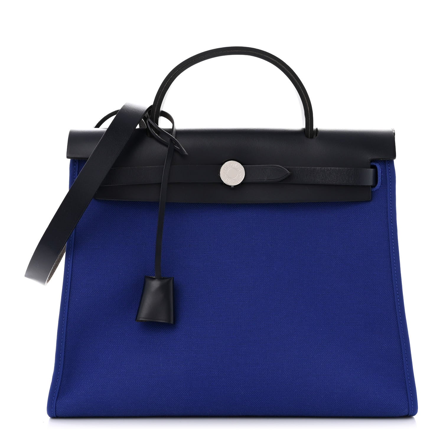 Hermes Vache Hunter Toile Herbag Zip 31 PM Bleu Electrique Bleu Indigo 3 of 14