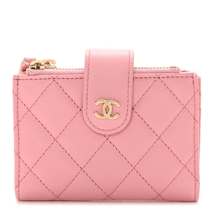Chanel Caviar Quilted Compact Zipped Pocket Wallet Pink 1 of 12