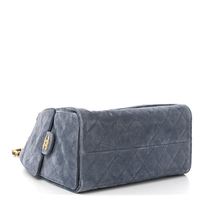 Chanel Suede Quilted Small Chanel 25 Handbag Blue 4 of 11