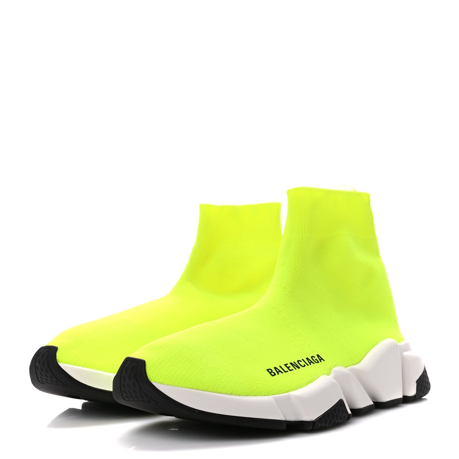 Balenciaga Nylon Knit Womens BB Speed Sneakers 37 Jaune Fluo 3 of 8