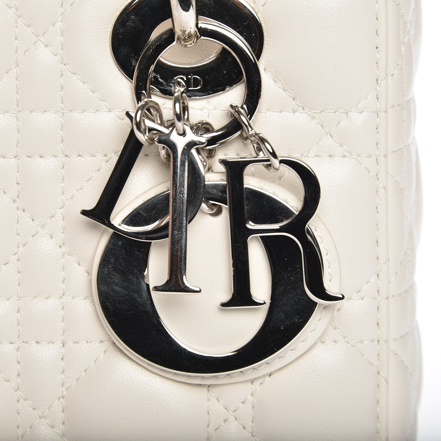 Christian Dior Lambskin Cannage Medium Lady Dior White 13 of 16