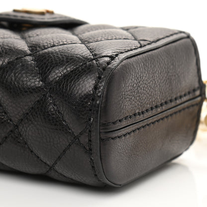 Chanel Calfskin Quilted Pearl Chain Love Symbols Mini Bag Black 10 of 12
