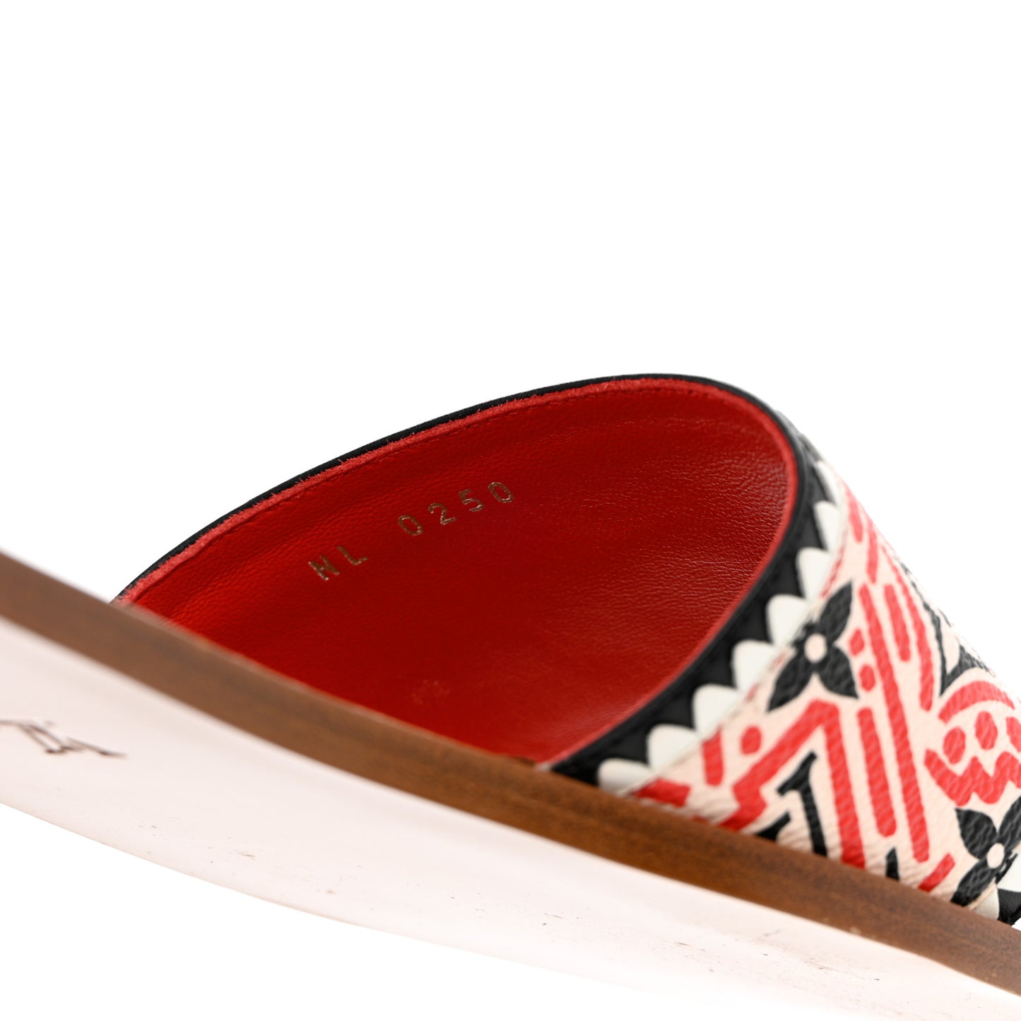 Monogram Crafty Lock It Flat Mule 40 Creme Rouge