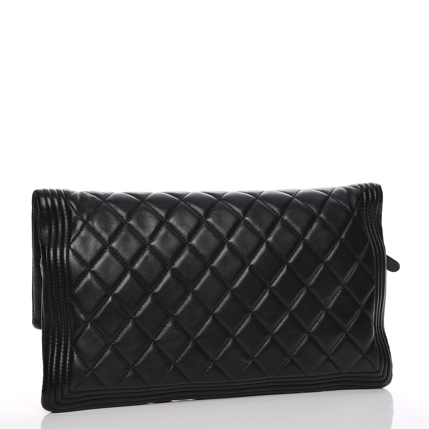 Chanel Lambskin Quilted Beauty CC Boy Clutch Black 3 of 8