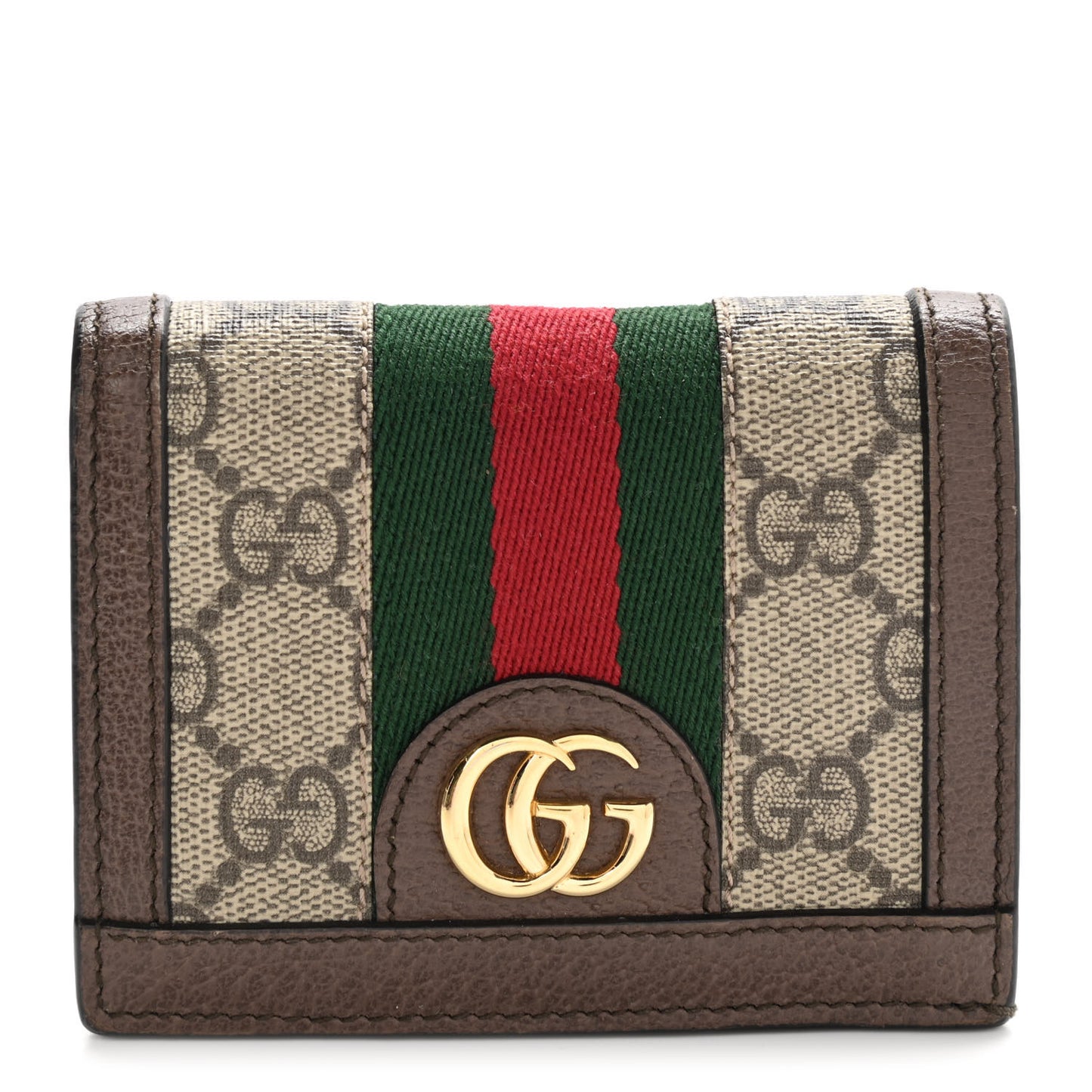 GG Supreme Monogram Web Ophidia Card Case Beige New Acero