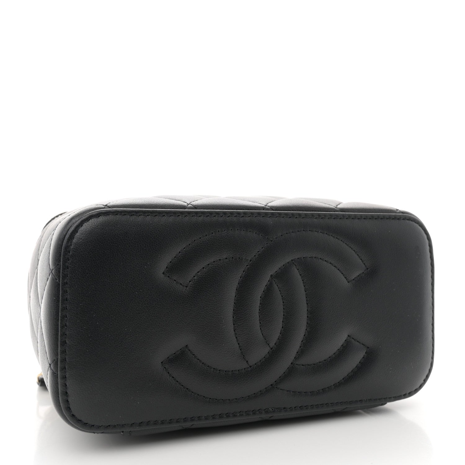 Chanel Lambskin Quilted Trendy Small Top Handle Vanity Case With Chain Black 4 of 11