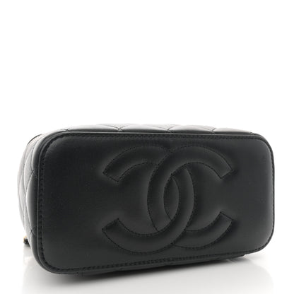 Chanel Lambskin Quilted Trendy Small Top Handle Vanity Case With Chain Black 4 of 11