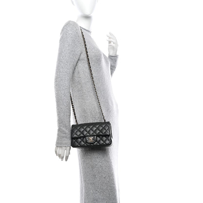 Chanel Caviar Quilted Mini Rectangular Flap Dark Grey 2 of 11