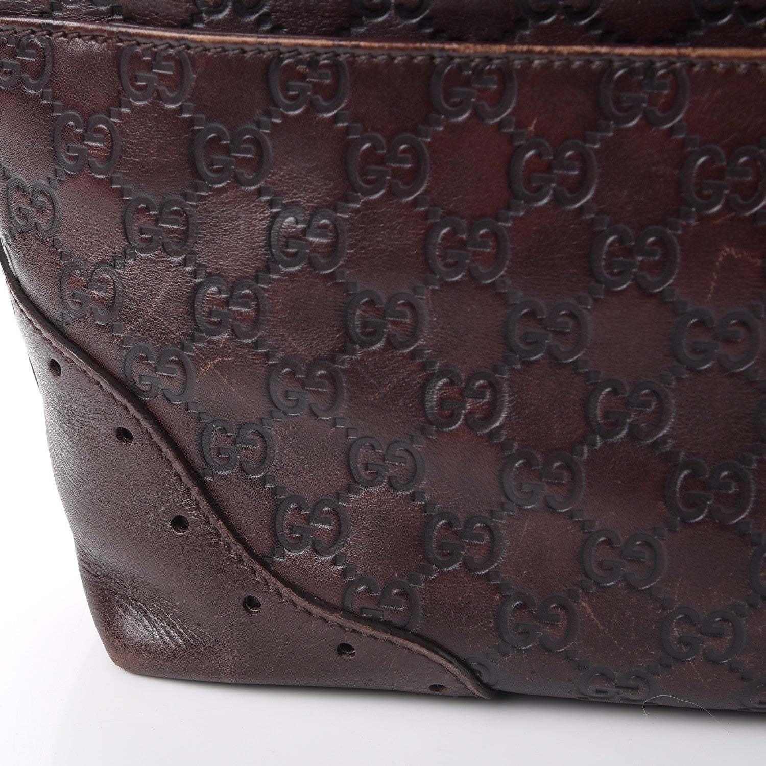 Gucci Guccissima Large Punch Tote Chocolate Brown 18 of 27