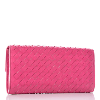 Bottega Veneta Nappa Intrecciato Continental Flap Wallet Rosa Shock 3 of 14