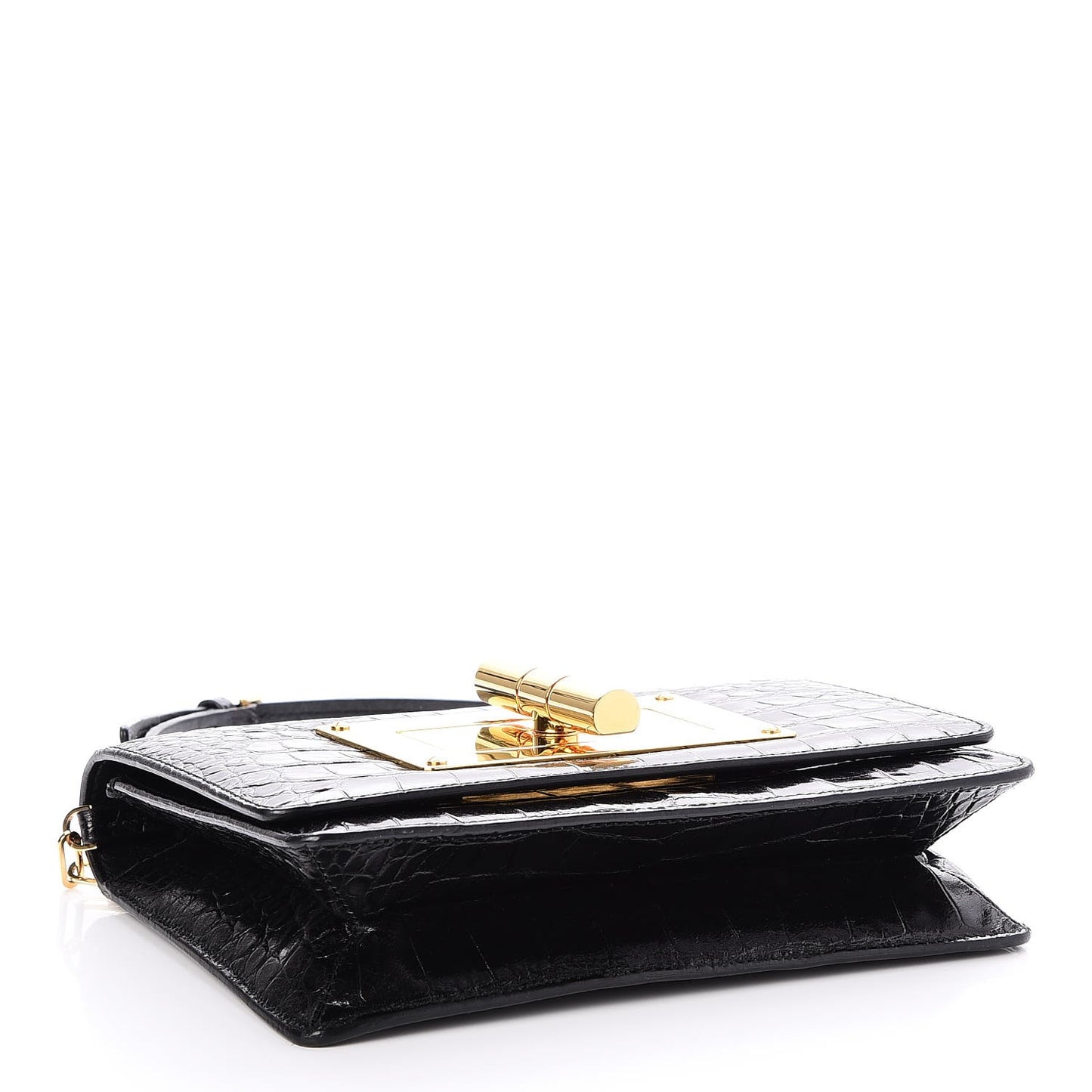 Alligator Natalia Chain Bag Black