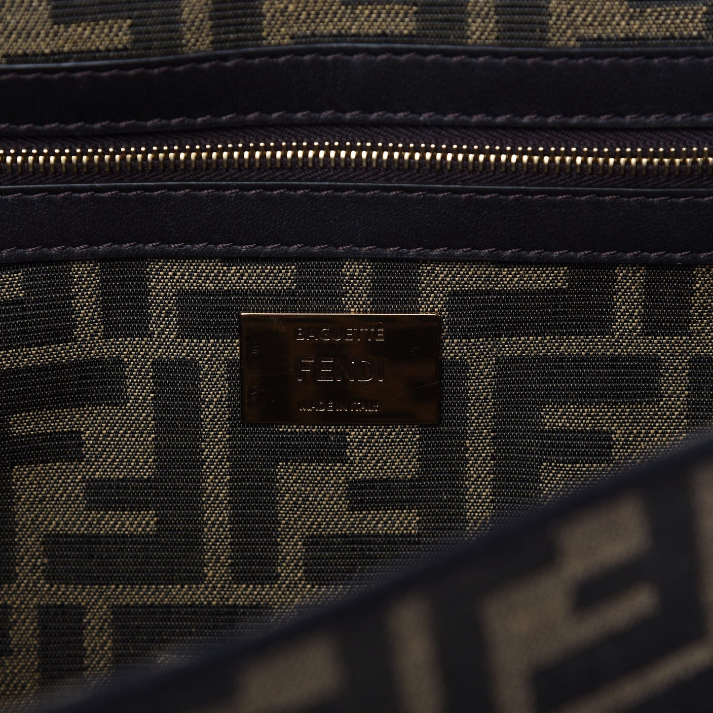 Fabric Jacquard FF 1974 Medium Baguette Tobacco Moro Black