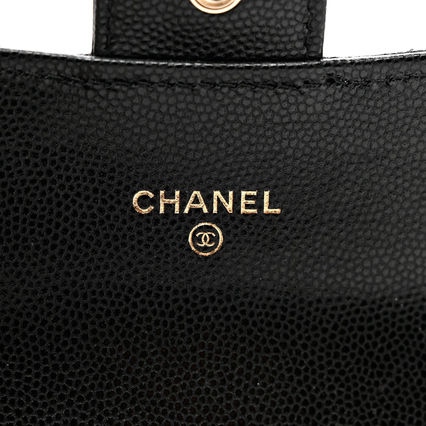 Caviar Quilted Medium Gusset Flap Wallet Black