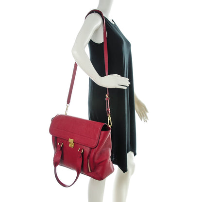 3.1 Phillip Lim 3.1 Textured Calfskin Large Pashli Satchel Crimson 2 of 7