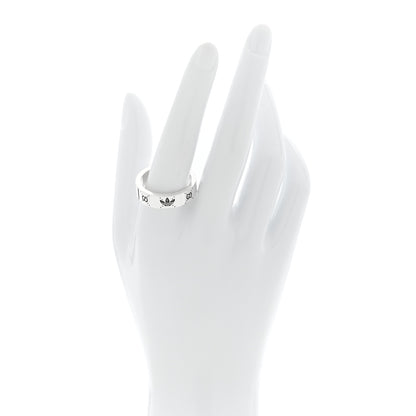 Gucci X ADIDAS Sterling Silver Trefoil GG Monogram Band Ring 63 10.25 2 of 4