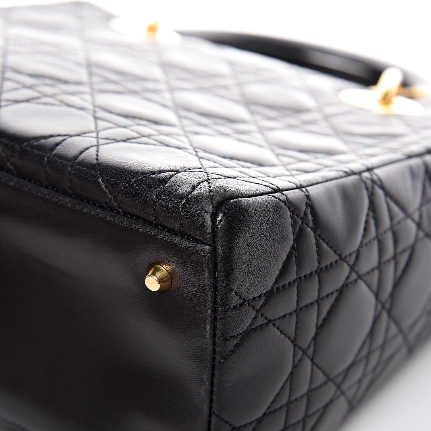 Christian Dior Lambskin Cannage Medium Lady Dior Black 11 of 14