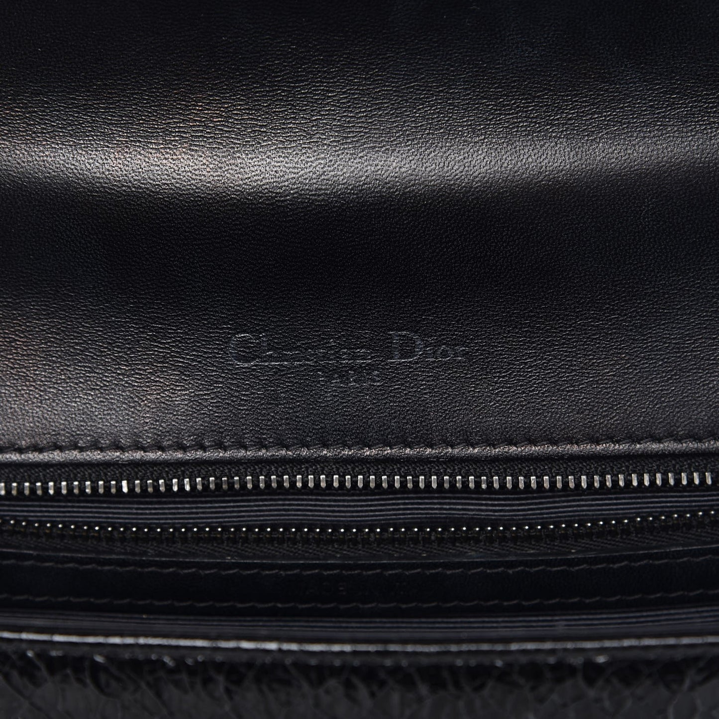 Crackled Deerskin Medium Diorama Flap Bag Black