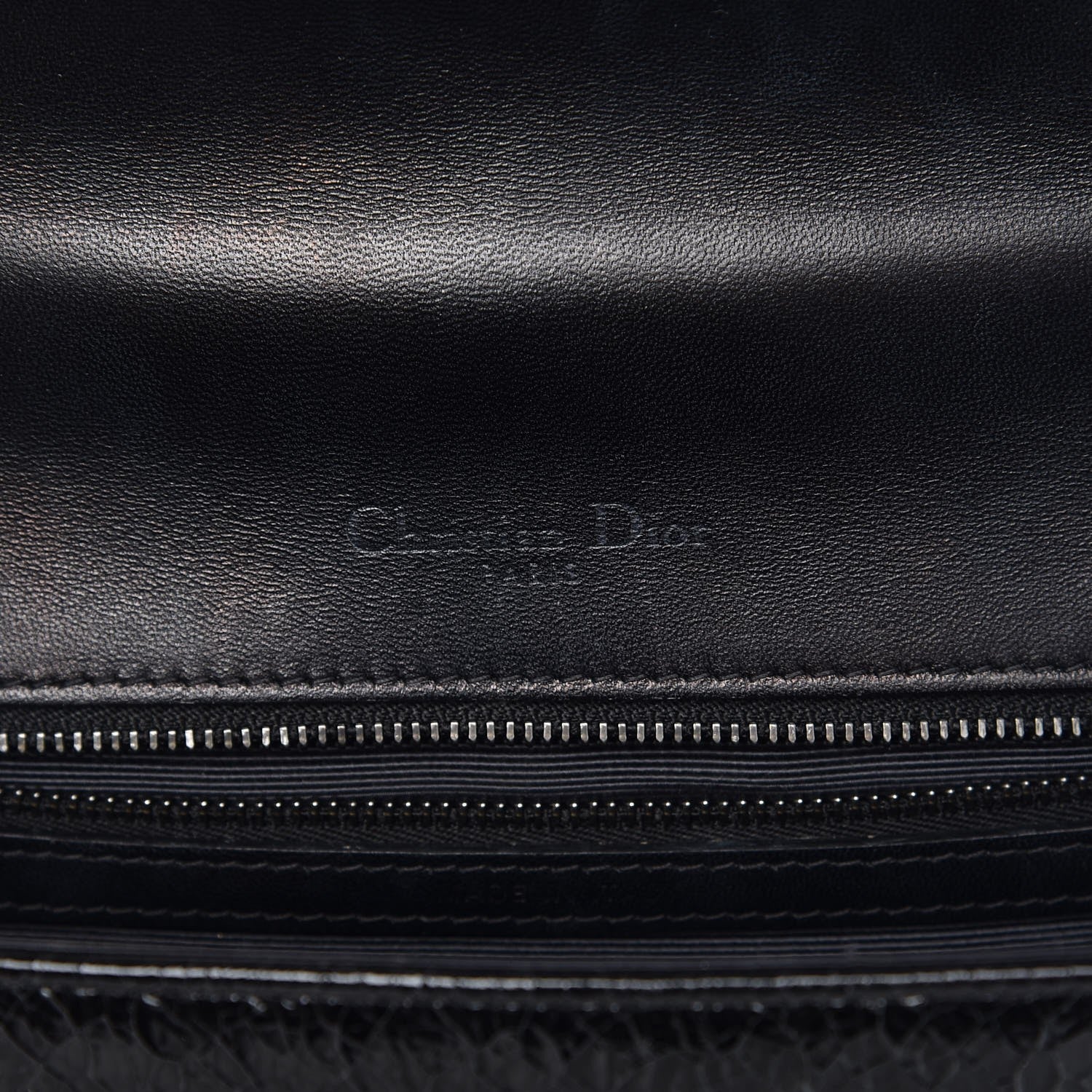 Christian Dior Crackled Deerskin Medium Diorama Flap Bag Black 6 of 11