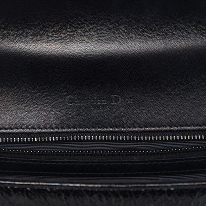 Christian Dior Crackled Deerskin Medium Diorama Flap Bag Black 6 of 11