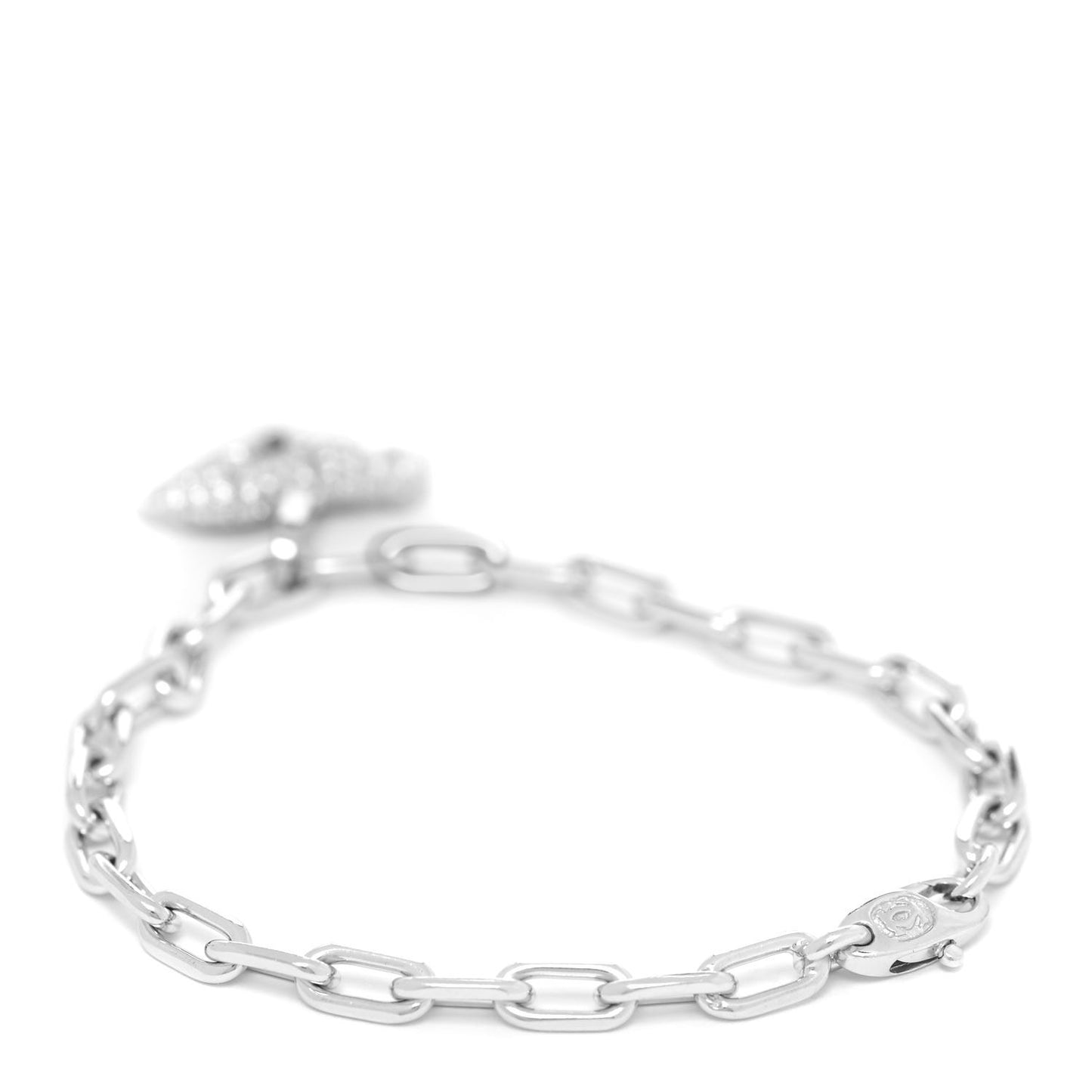 18K White Gold Diamond Panthere Charm Bracelet