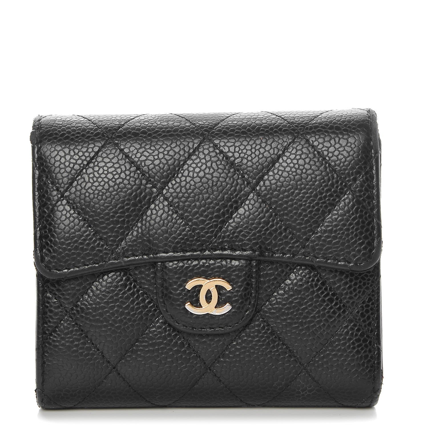 Chanel Caviar Quilted Compact Flap Wallet Black 1 of 15