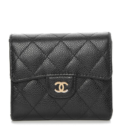 Chanel Caviar Quilted Compact Flap Wallet Black 1 of 15
